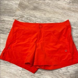 Red Athleta shorts